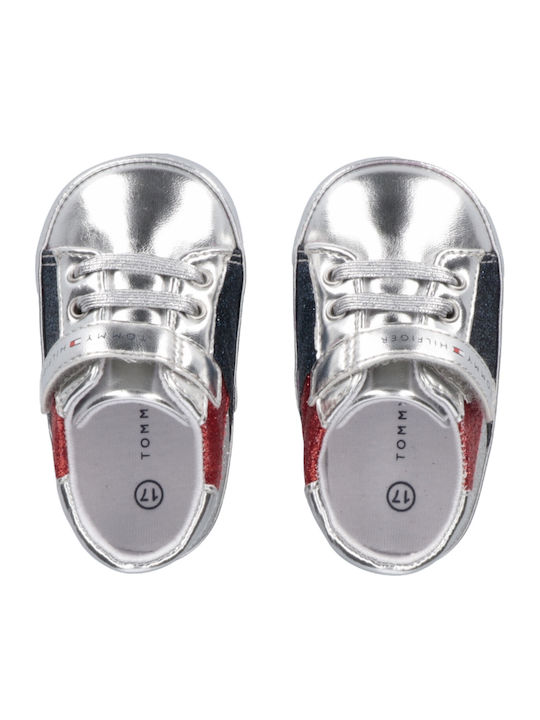 Tommy Hilfiger Βρεφικά Sneakers Αγκαλιάς Ασημί