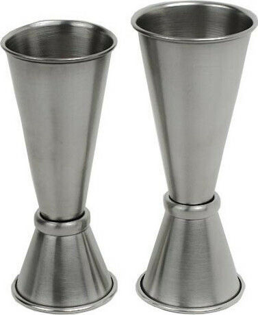 Karni Double Bar Spirit Measure 30/60ml Inox