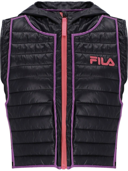 Aaliyah Scurtă Jachetă de femei Fără mâneci Puffer Negru