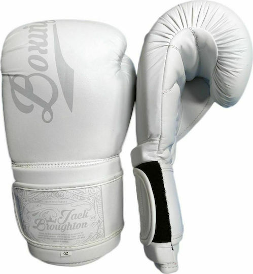 Boxing Pro Jack Broughton 1743 Boxhandschuhe aus Synthetikleder für Kampf Weiß