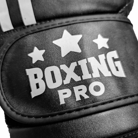 Boxing Pro Hellas 1821 941001 Γάντια Πυγμαχίας από Συνθετικό Δέρμα για Αγώνα Μαύρα