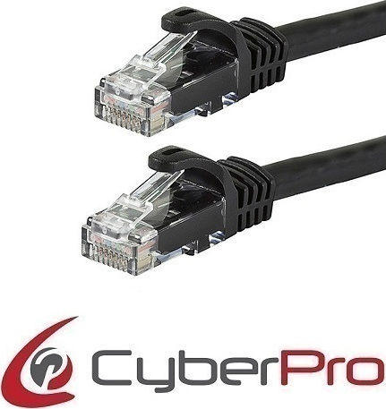 CyberPro U/UTP Cat.6 Ethernet Network Cable 15m Black 1pcs