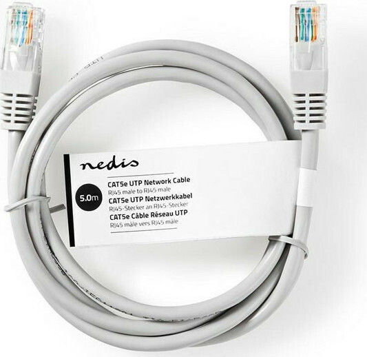 Nedis U/UTP Cat.5e (Gigabit) Καλώδιο Δικτύου Ethernet 5m Γκρι