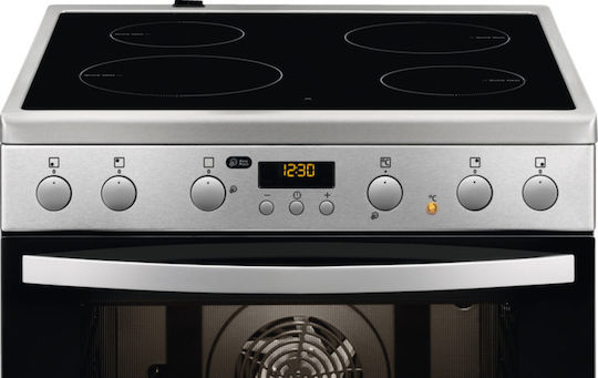 Zanussi Κουζίνα 72lt με Κεραμικές Εστίες Π59.6εκ. Inox