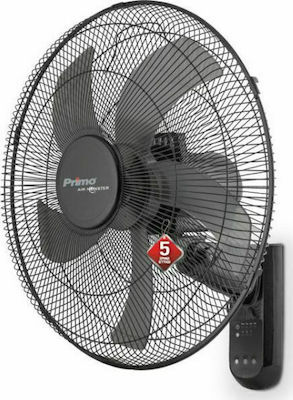 Primo 15833R 800415 PRWF-80415 Ventilator de Perete 65W Diametru 45cm cu Telecomandă Negru