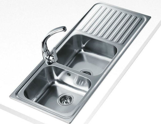 Teka Classic Max (Super Bowl) Αριστερός Ένθετος Inox Σατινέ Μ116xΠ50cm Ασημί