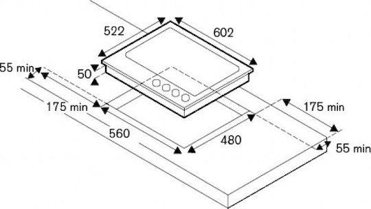 Bertazzoni Natural Gas Cooktop Autonomous 60.2x52.2εκ.