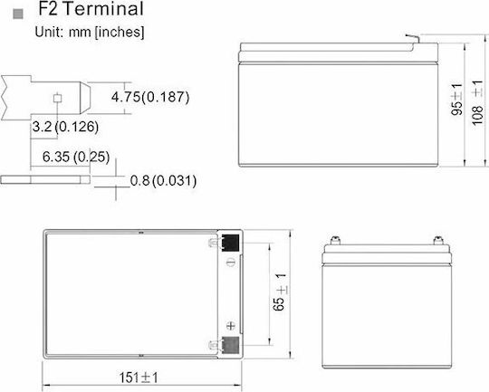 NOD LAB 12V-9AH Baterie UPS cu Capacitate 9Ah și Tensiune 12V 1buc