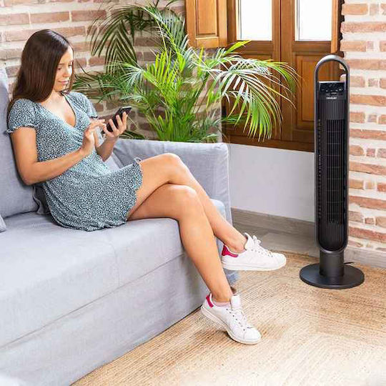 Cecotec Energy Silence 9190 Skyline Ionic Connected Ventilator Tip Turn 60W Cu Telecomandă Negru