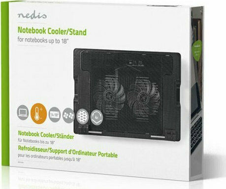 Nedis Nedis Cooling Pad Für Laptop Bis 18" Mit 2 Lüftern Und Beleuchtung NBCR200BK
