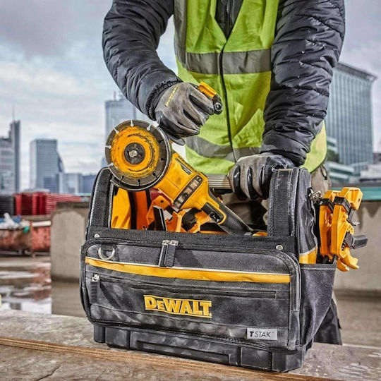DEWALT Tstak Τσάντα Ώμου Ανοιχτού Τύπου Αδιάβροχη Μαύρη