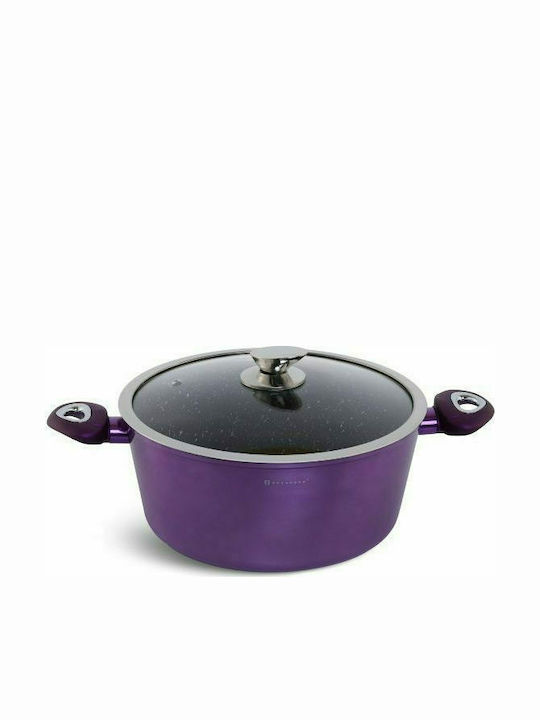 Edenberg Cookware Set of Aluminum with Stone Coating Purple 15pcs