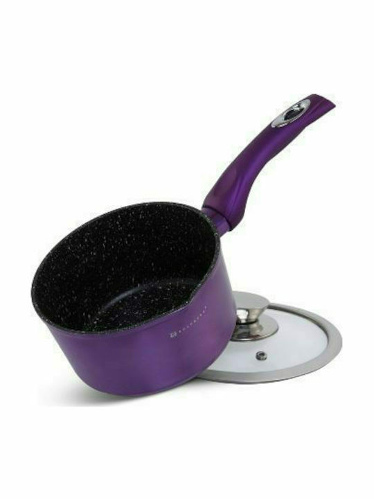 Edenberg Cookware Set of Aluminum with Stone Coating Purple 15pcs