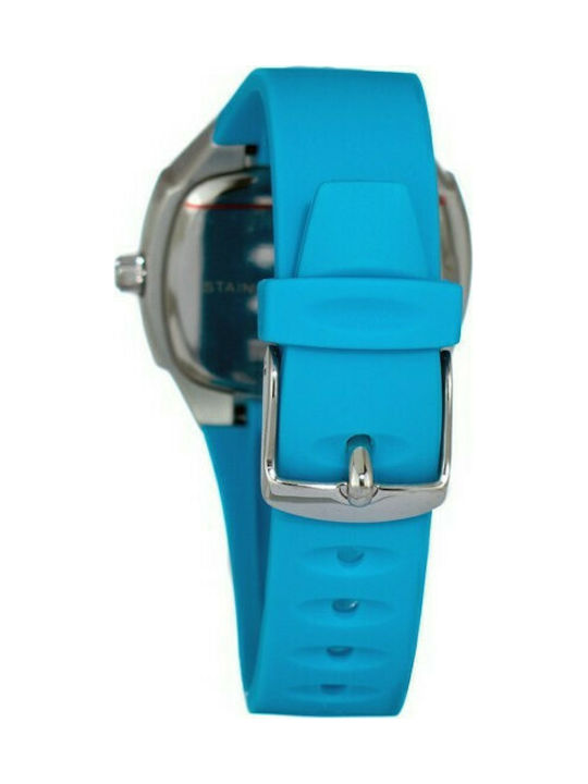 Justina Uhr mit Blau Kautschukarmband JPA25