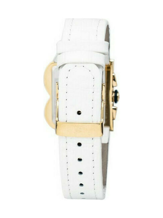 Laura Biagiotti Watch Chronograph with White Leather Strap LB0002L-08