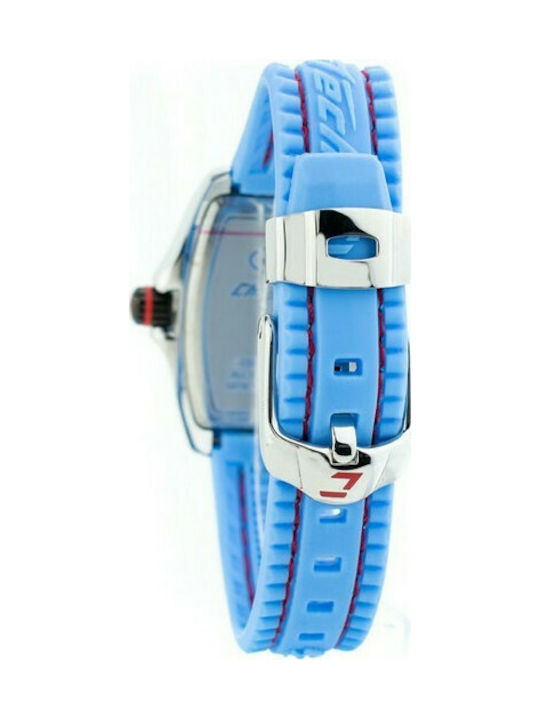 Chronotech Uhr mit Blau Kautschukarmband