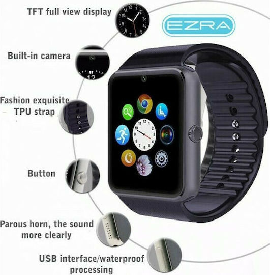SW06 Smartwatch with SIM (Black)