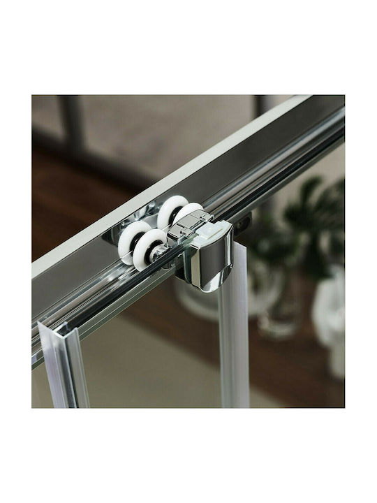 Axis Slider 1+1 Διαχωριστικό Ντουζιέρας με Συρόμενη Πόρτα 117-121x185cm Clean Glass Chrome