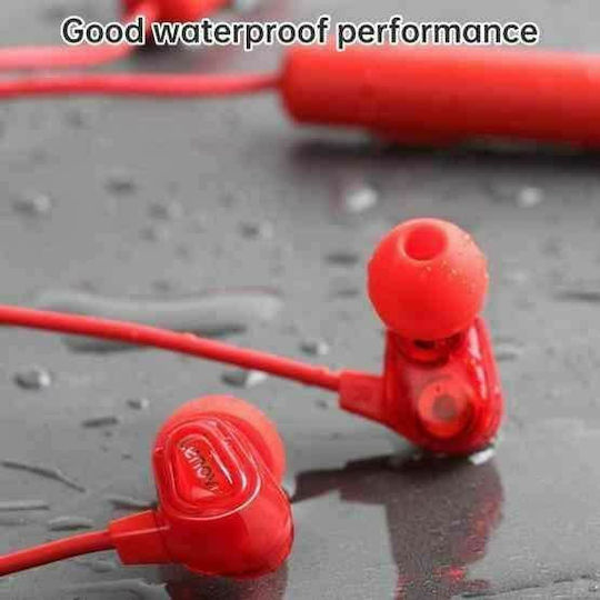 Lenovo HE08 In-ear Bluetooth Handsfree Ακουστικά Κόκκινα