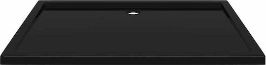 vidaXL Ορθογώνια Ακρυλική Ντουζιέρα 80x120cm Μαύρη