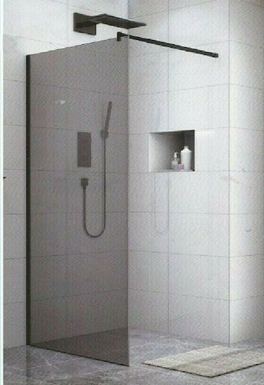 Gloria Panel Divider de verandă Duș 90x195cm Gri Negru