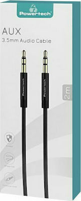 Powertech Καλώδιο 3.5mm male - 3.5mm male Μαύρο 2m (PTR-0087)