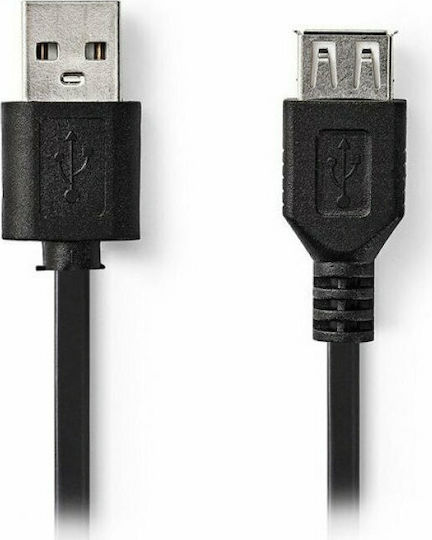 Nedis 2m USB 2.0 Cable A-Male to A-Female (CCGP60010BK20)