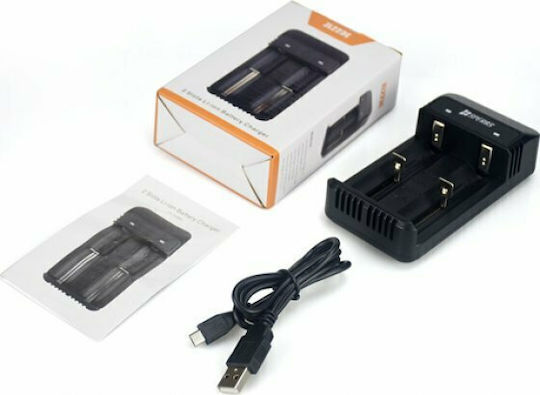 Speras ZL223E USB Зарядно 2 за батерии Li-ion Размер 18650/16340/26650/14500 в Черен цвят
