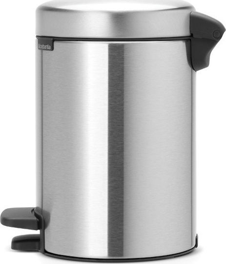 Brabantia New Icon Μεταλλικό Καλαθάκι Μπάνιου Soft Close 3lt Ασημί