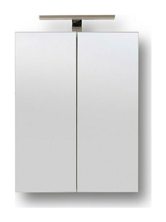 Martin Omega 65 Rectangular Bathroom Mirror Made of Chipboard with Cabinet 60x65cm White