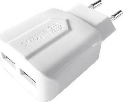 Inkax с 2 USB-A порта и кабел micro USB Бял (CD-21)