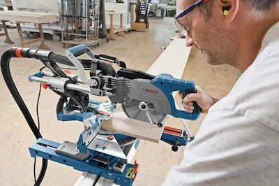 Bosch GCM 8 SJL Professional Miter Säge Schiebe mit Leistung 1600W, Laserführung, Sägeblattdurchmesser 216mm & Schnittgeschwindigkeit 5500Umdrehungen pro Minute