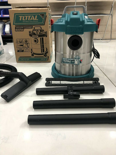 Total Staubsauger Flüssigkeiten / Feststoffe 800W mit Edelstahl Behälter 12Es