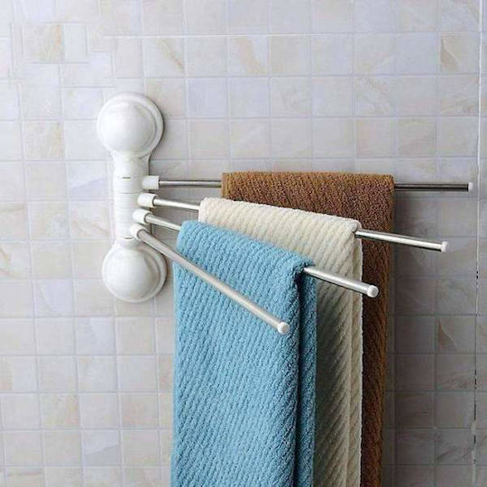 Wall-Mounted Bathroom Rail with 4 Positions ​39x4cm White
