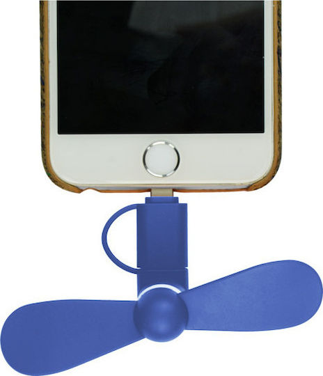 Lightning/microUSB mini Fan Blue Ανεμιστηράκι for Mobile Phone Blue