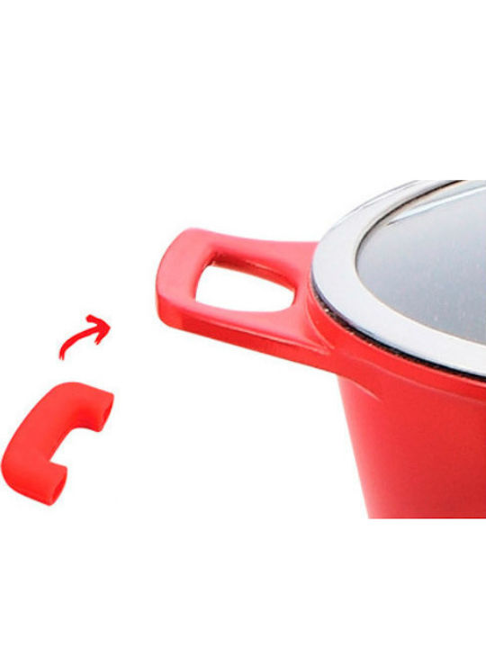 Royalty Line Royalty Line Cookware Set Cast Aluminum Burgundy with Stone Interior Coating 6 Pieces