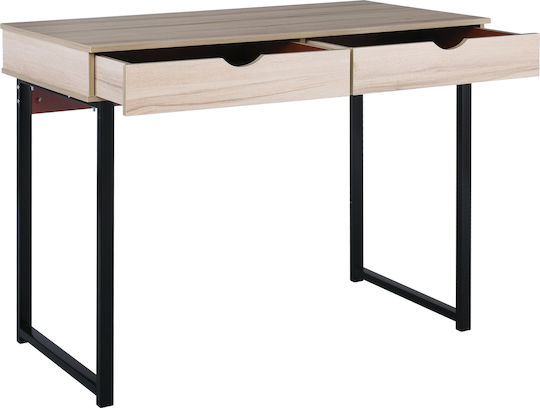 Schreibtisch Maple Holz Beige mit Metallbeinen 100x48x75cm EΟ403,2