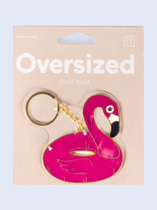 DOIY Keychain Metallic Flamingo