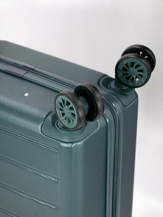 Benzi Cabin Travel Suitcase Hard Green with 4 Wheels Height 55cm