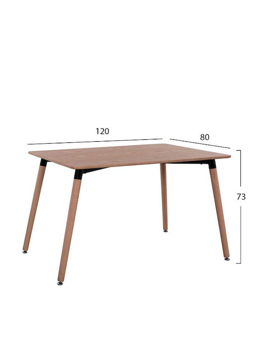 Minimal Table Kitchen Wooden Walnut 120x80x73cm