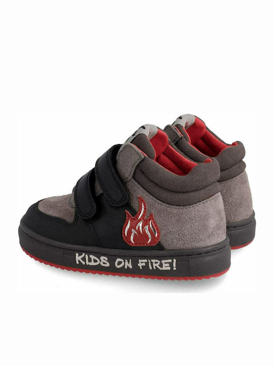 Garvalin Kids Sneakers High with Scratch Gray