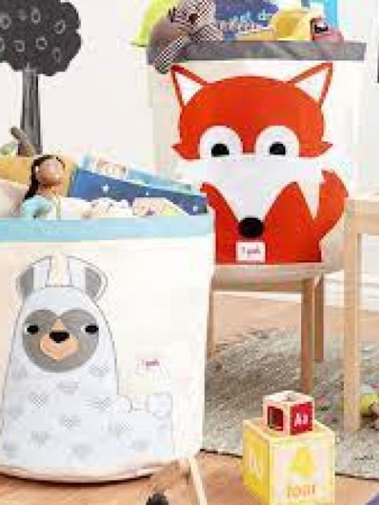 3 Sprouts Children's Storage Basket made of Fabric Lama Light Blue 43x43x45cm 1pcs