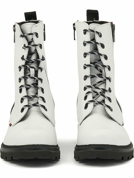 Leather Women's Ankle Boots White