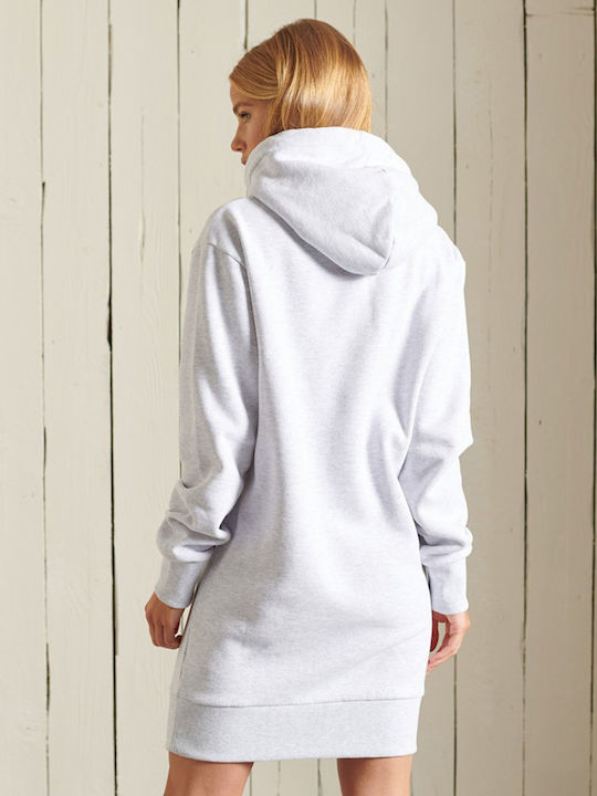 Track & Field Mini Athletic Dress Long Sleeve Hooded Grey