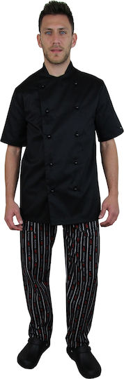 Portwest Chef Jacket Unisex Black with Short Sleeve