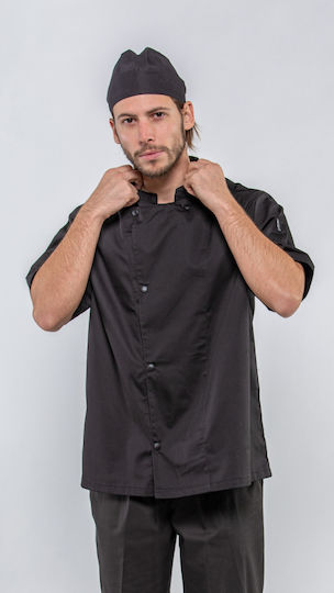 Axon Coat Chef Black with Short Sleeve Basil