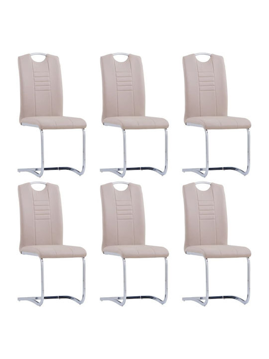 Dining Room Artificial Leather Chair Cappuccino 42x52x100cm 6pcs