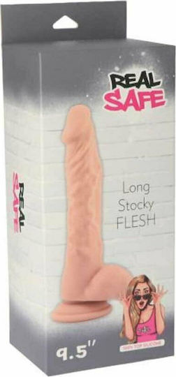 Toyz4lovers Real Safe Long Stocky Реалистично дилдо с Топки и Вендуза Плът 23.5см