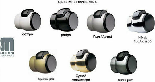Meroni Serrature Knob Lock White with Button & Key Hotel Use