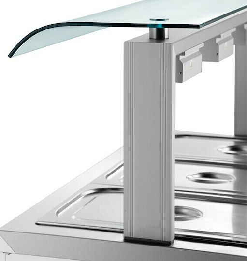 Inomak Beheizte Ausstellungsvitrine Ben Mari mit 5 Plätzen für Gastronomen und Leistung 3250W B179.5 x T70 x H131.5 cm